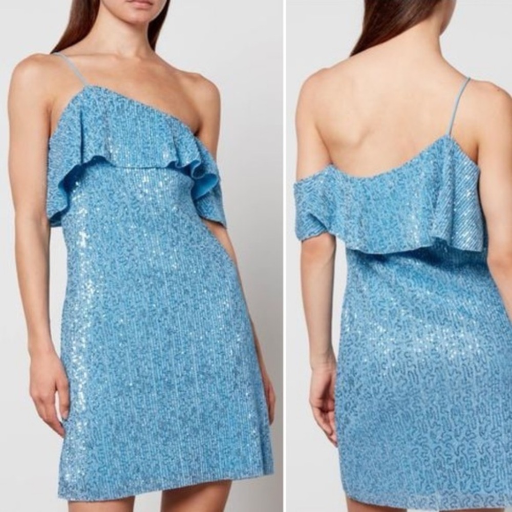 STINE GOYA Kenza Sequin Knit Minidress, Hydrangea, size XS NWT